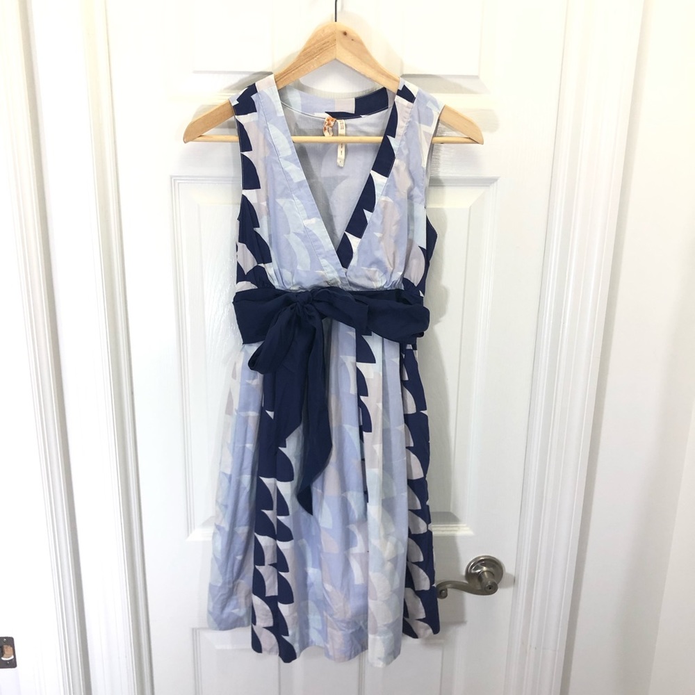 SOLD Maeve Anthropologie Blue Waves Dress - Picture 1 of 8